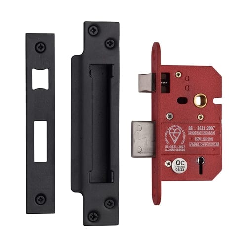 York Security Locks & Latches Matt Black / 5 Lever Sashlocks / 2.5" / 65mm York British Standard 5 Lever Sashlock 2 1/2" - Matt Black