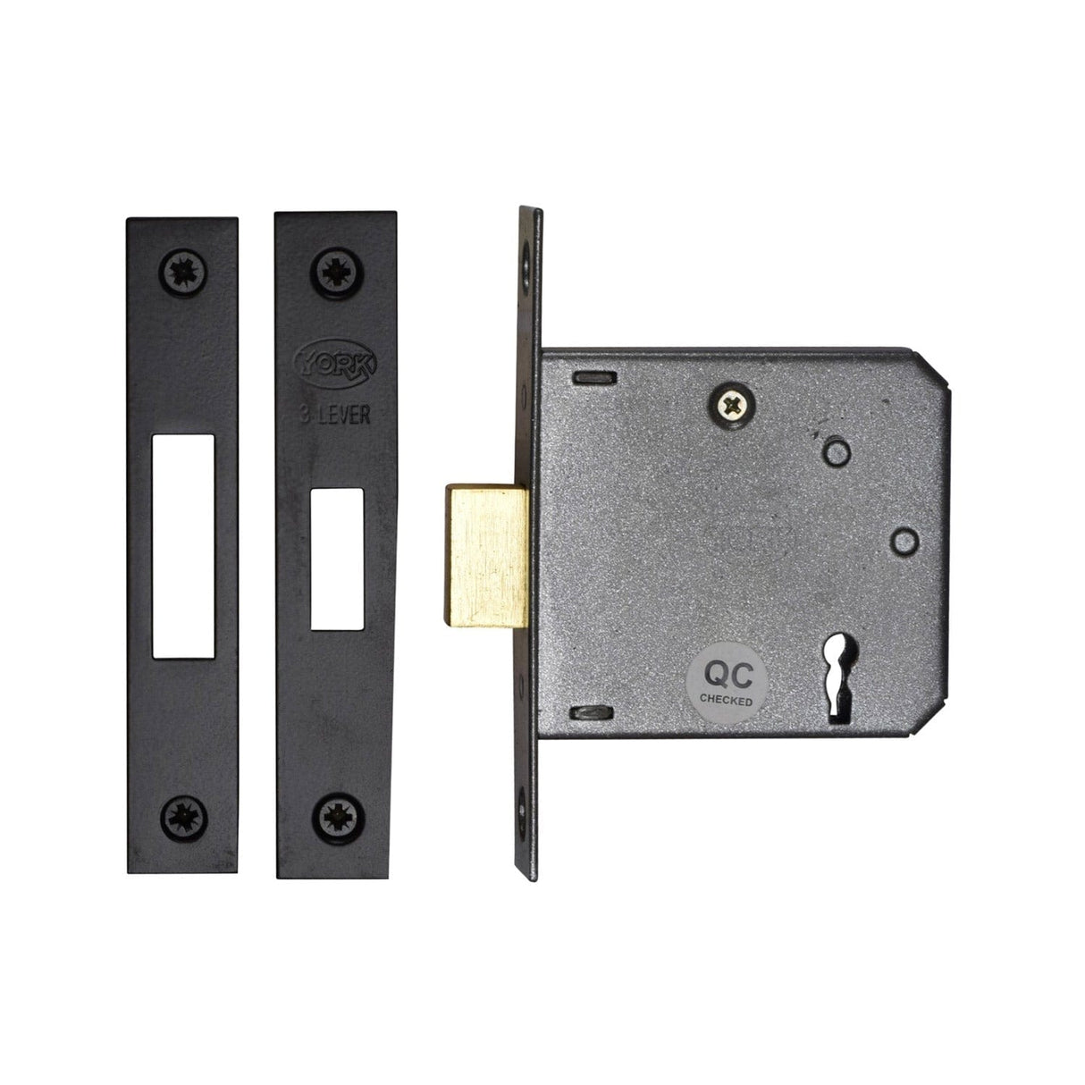 York Security Locks & Latches Matt Black / 3 Lever Deadlocks / 3" / 76mm York Security - 3" Deadlock 3 Lever - Matt Black