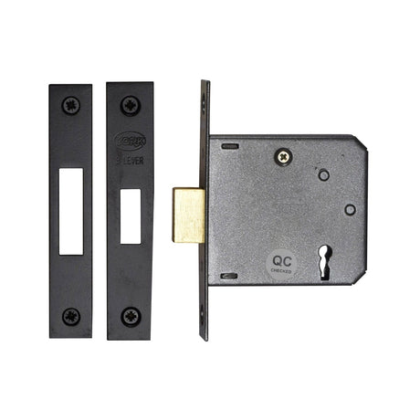 York Security Locks & Latches Matt Black / 3 Lever Deadlocks / 3" / 76mm York Security - 3" Deadlock 3 Lever - Matt Black
