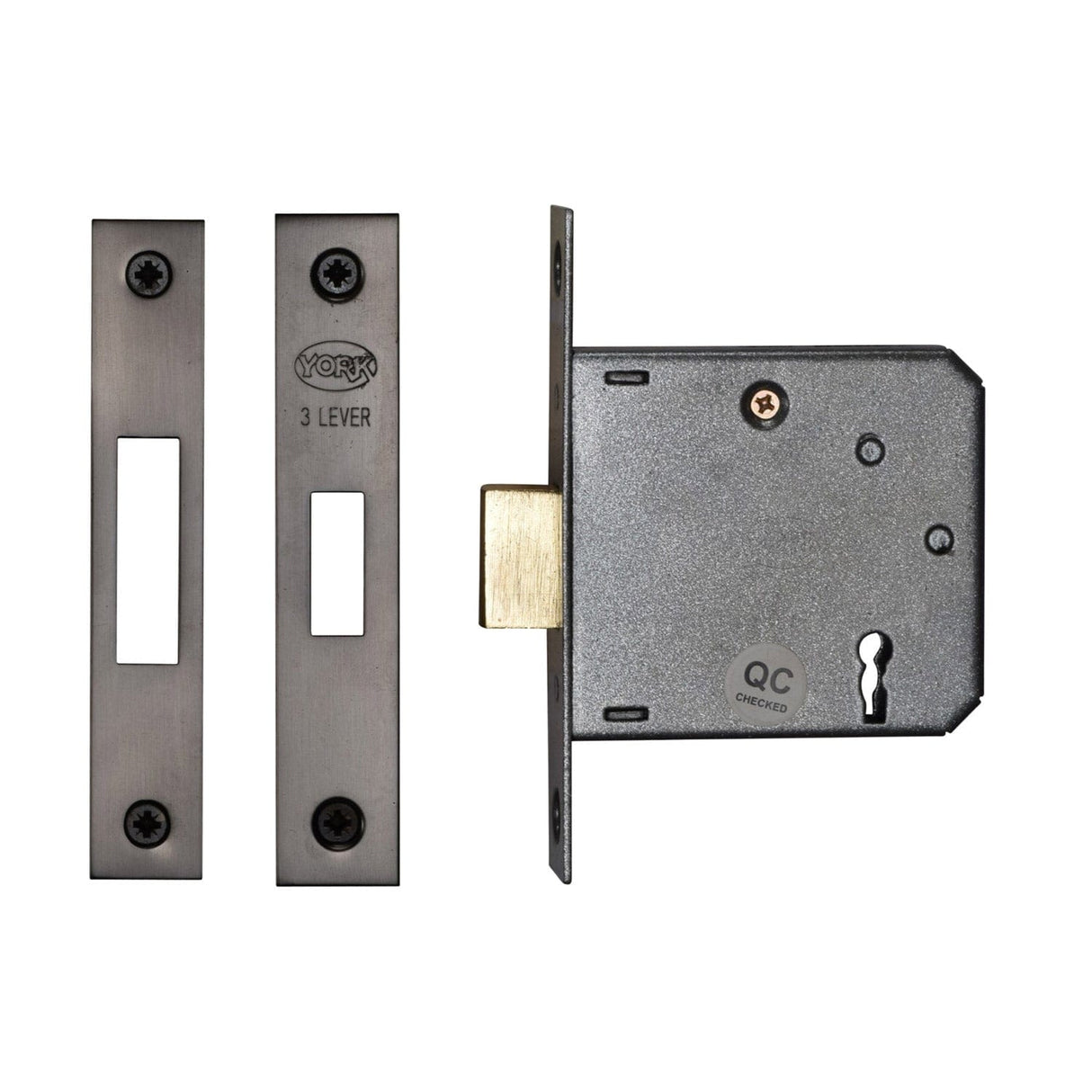 York Security Locks & Latches Matt Bronze / 3 Lever Deadlocks / 3" / 76mm York Security - 3" Deadlock 3 Lever - Matt Bronze