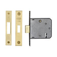 York Security Locks & Latches Satin Brass / 3 Lever Deadlocks / 3" / 76mm York Security - 3" Deadlock 3 Lever - Satin Brass
