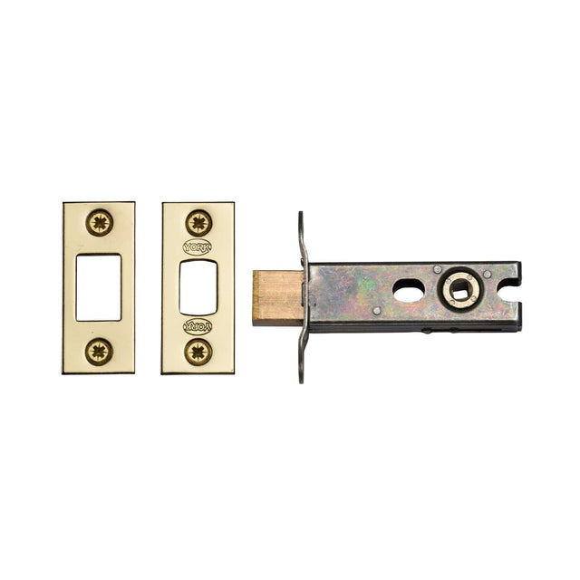 York Security Locks & Latches Polished Brass / Tubular Dead Bolts / 3" / 76mm York Security - Architectural Tubular Bathroom Deadbolt 3" - Polished Brass