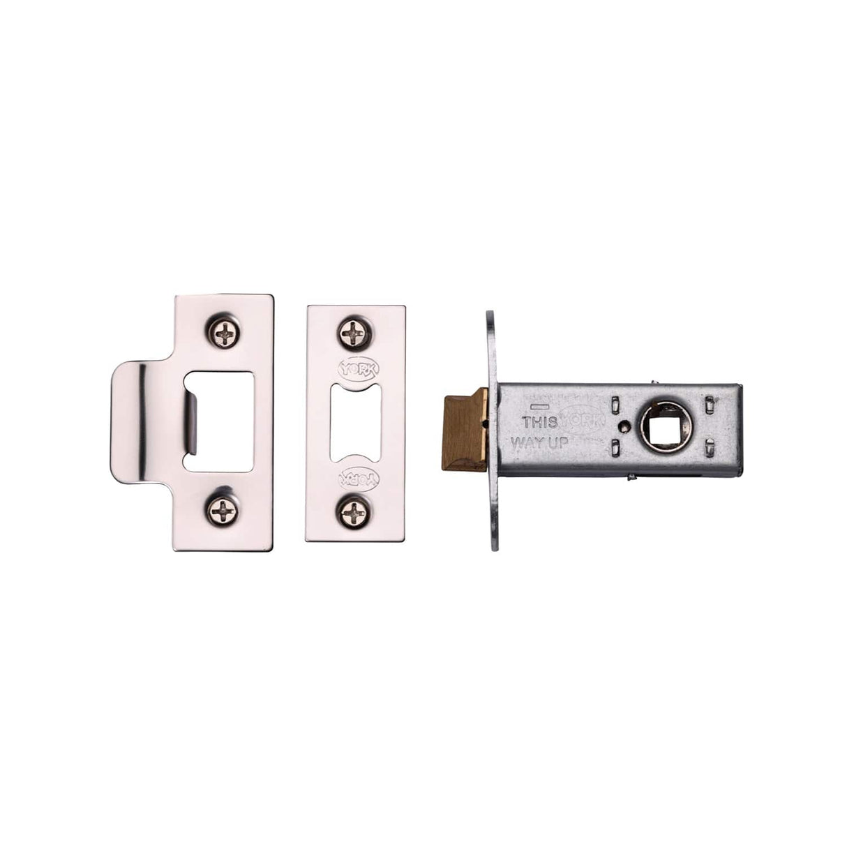 York Security Locks & Latches Polished Chrome / Polished Nickel / Tubular Mortice Latch / 2.5" / 65mm York Security - Architectural Tubular Latch 2 1/2" - Polished Chrome / Polished Nickel