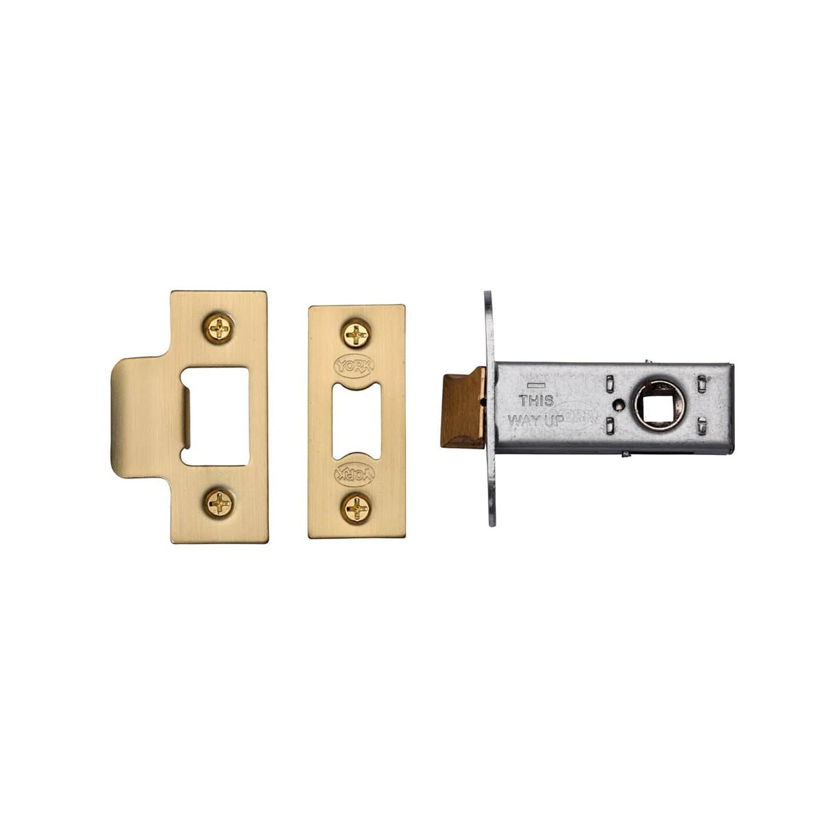 York Security Locks & Latches Satin Brass / Tubular Mortice Latch / 2.5" / 65mm York Security - Architectural Tubular Latch 2 1/2" - Satin Brass