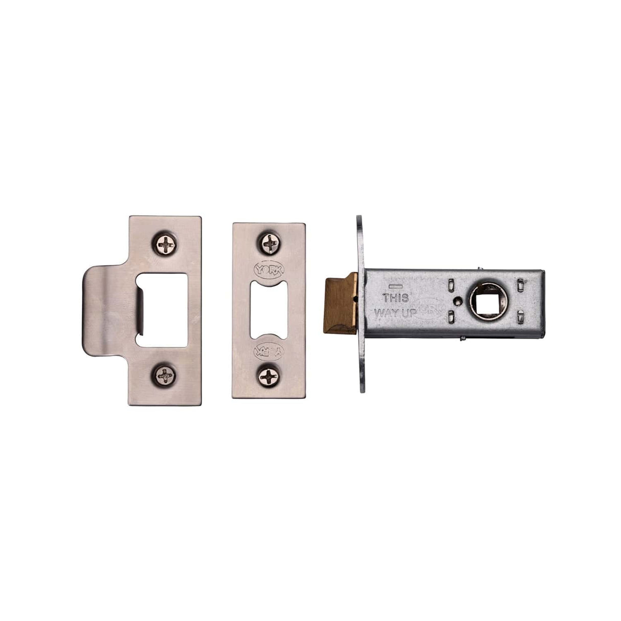 York Security Locks & Latches Satin Chrome / Nickel Finish / Tubular Mortice Latch / 2.5" / 65mm York Security - Architectural Tubular Latch 2 1/2" - Satin Chrome / Nickel Finish