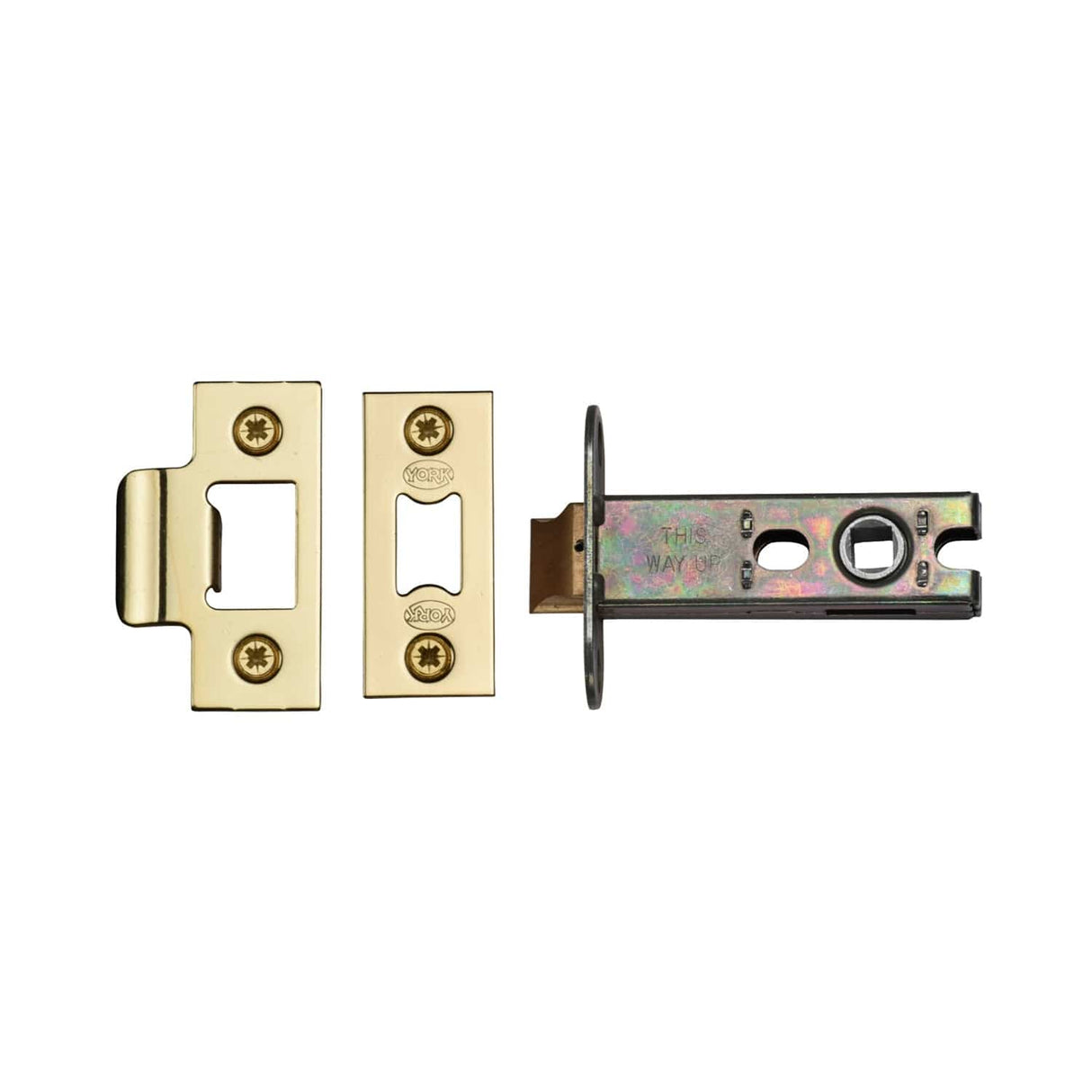 York Security Locks & Latches Polished Brass / Tubular Mortice Latch / 3" / 76mm York Security - Architectural Tubular Latch 3" - Polished Brass