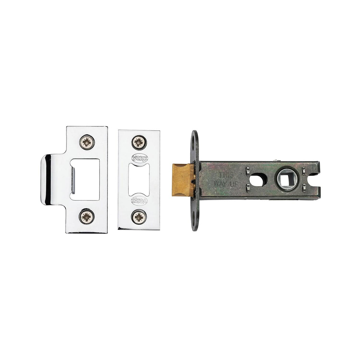 York Security Locks & Latches Polished Chrome / Polished Nickel / Tubular Mortice Latch / 3" / 76mm York Security - Architectural Tubular Latch 3" - Polished Chrome / Polished Nickel