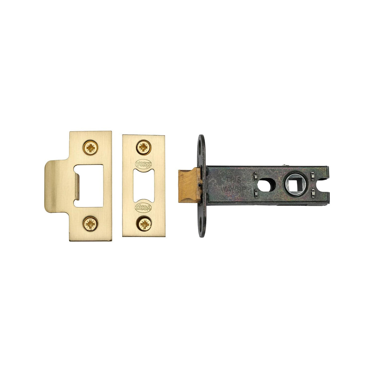 York Security Locks & Latches Satin Brass / Tubular Mortice Latch / 3" / 76mm York Security - Architectural Tubular Latch 3" - Satin Brass