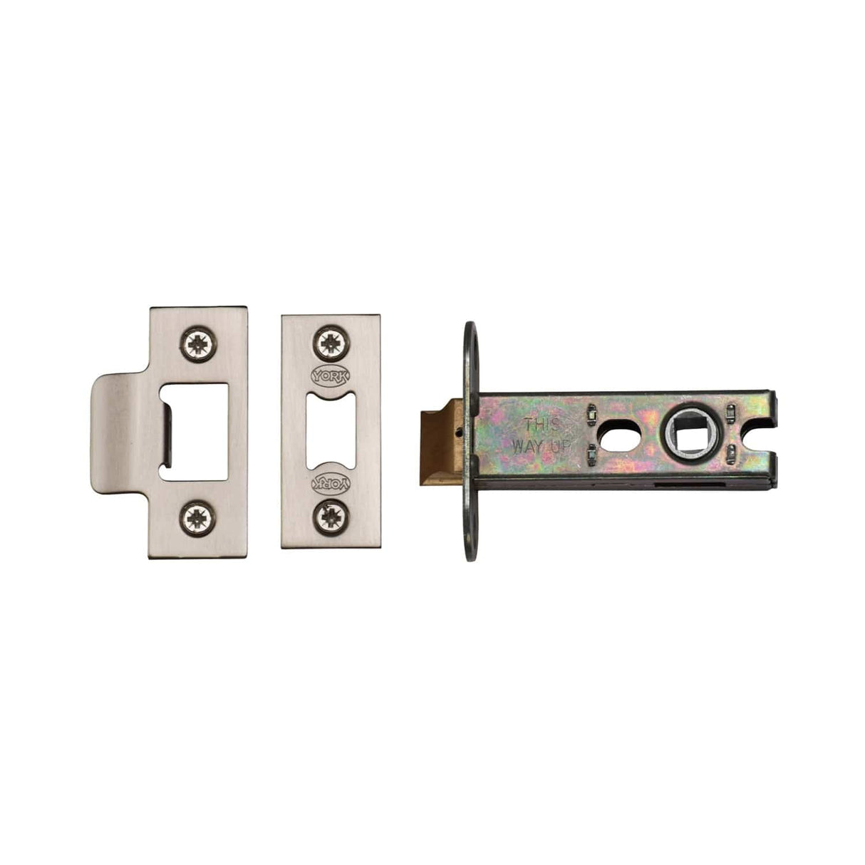 York Security Locks & Latches Satin Chrome / Nickel Finish / Tubular Mortice Latch / 3" / 76mm York Security - Architectural Tubular Latch 3" - Satin Chrome / Nickel Finish
