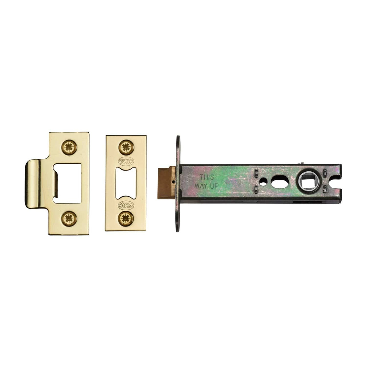 York Security Locks & Latches Polished Brass / Tubular Mortice Latch / 4" / 102mm York Security - Architectural Tubular Latch 4" - Polished Brass
