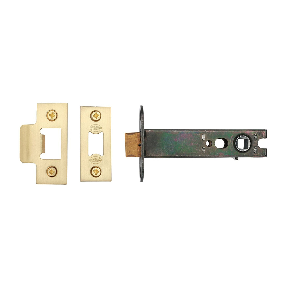 York Security Locks & Latches Satin Brass / Tubular Mortice Latch / 4" / 102mm York Security - Architectural Tubular Latch 4" - Satin Brass