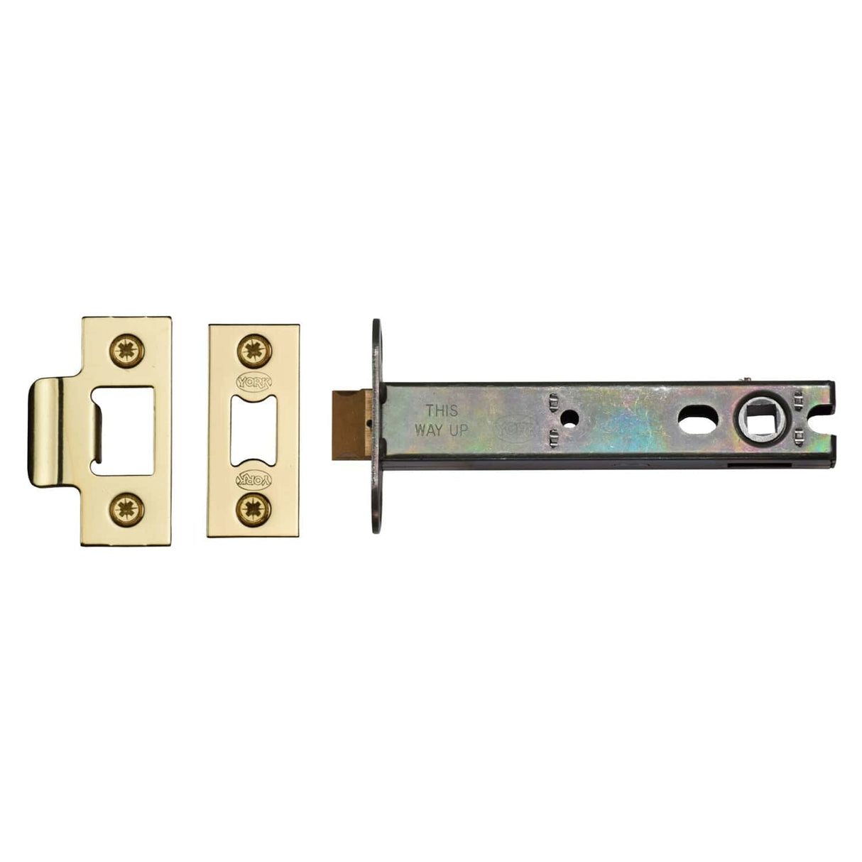 York Security Locks & Latches Polished Brass / Tubular Mortice Latch / 5" / 127mm York Security - Architectural Tubular Latch 5" - Polished Brass