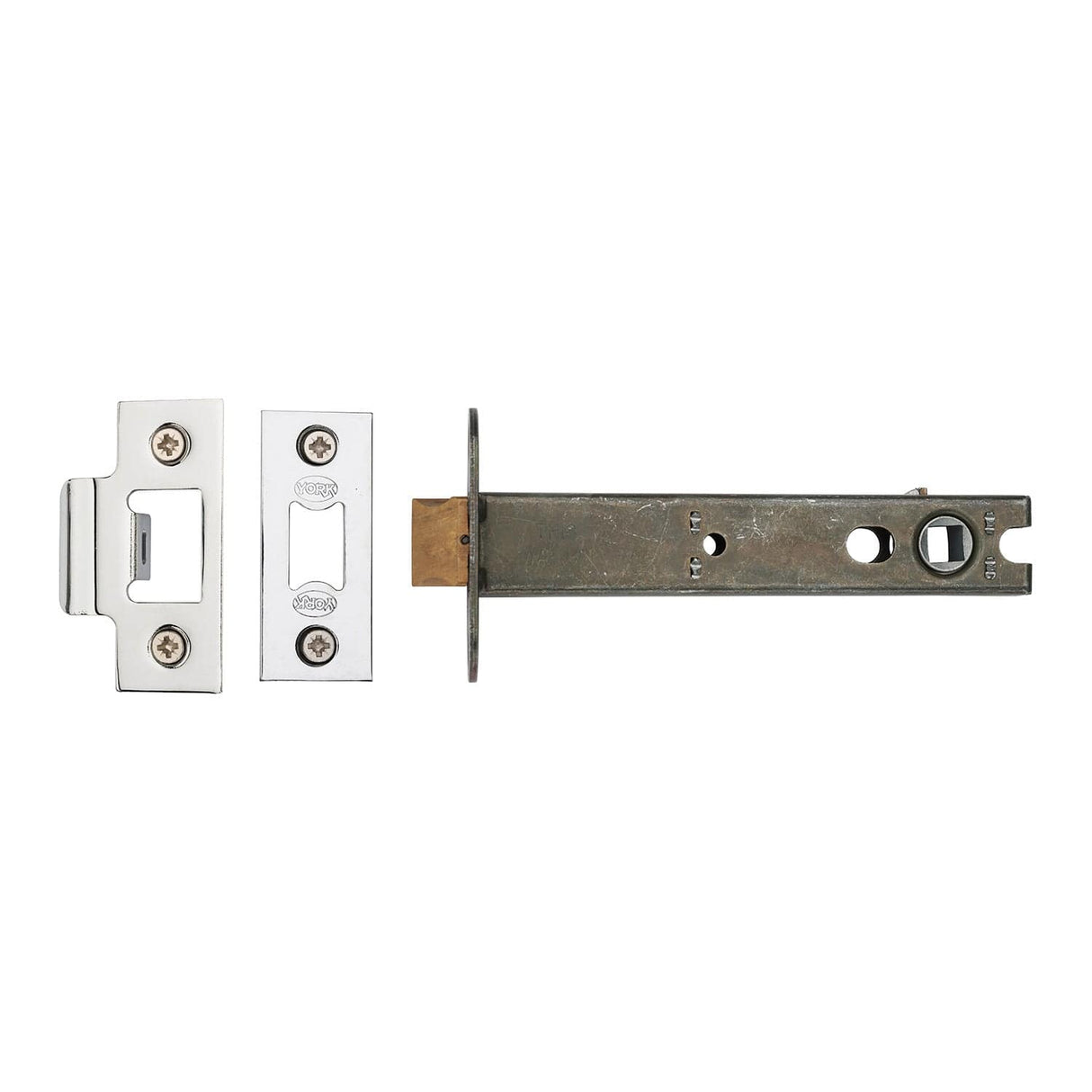 York Security Locks & Latches Polished Chrome / Polished Nickel / Tubular Mortice Latch / 5" / 127mm York Security - Architectural Tubular Latch 5" - Polished Chrome / Polished Nickel