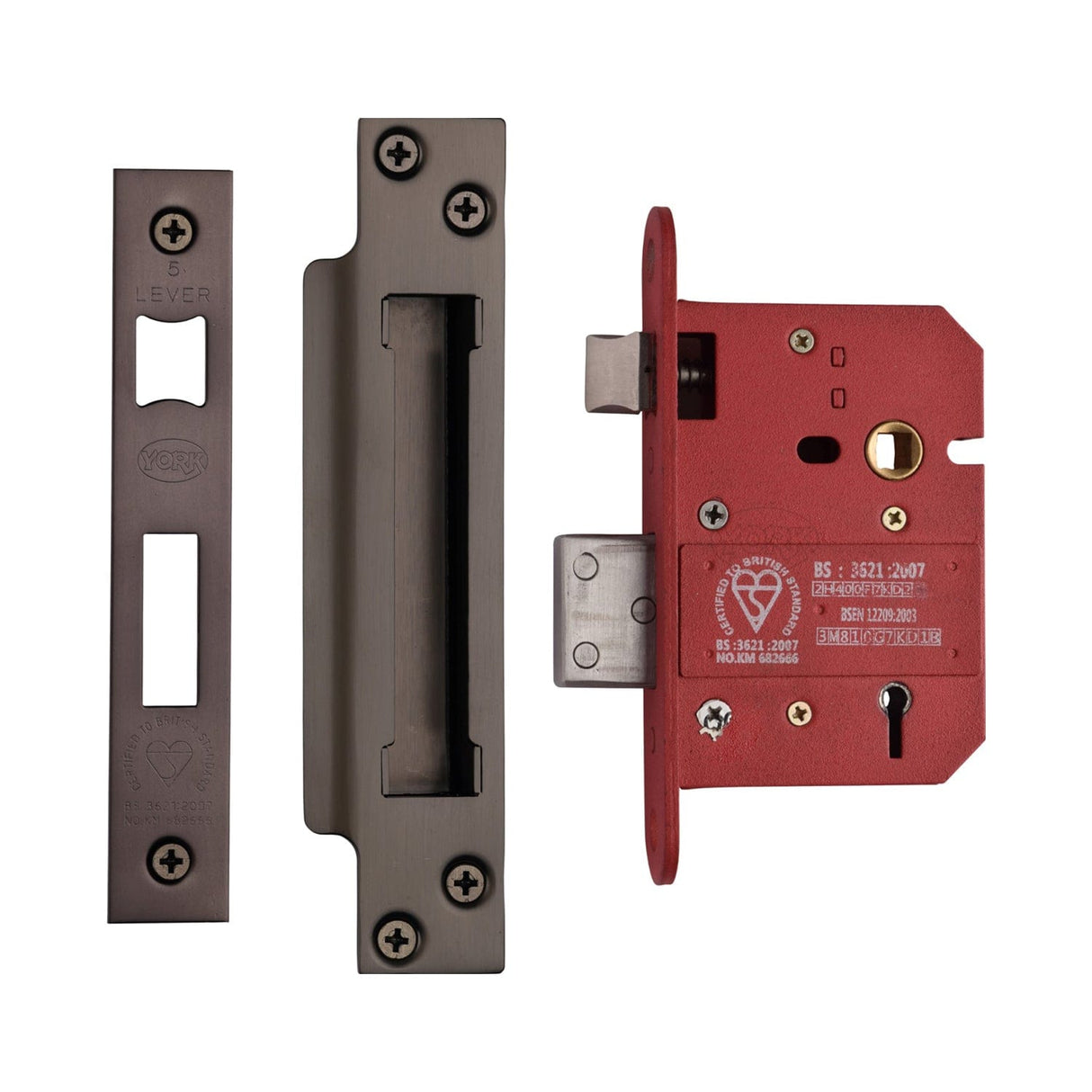 York Security Locks & Latches Matt Bronze / 5 Lever Sashlocks / 3" / 76mm York Security - British Standard 5 Lever Sashlock 3" - Matt Bronze