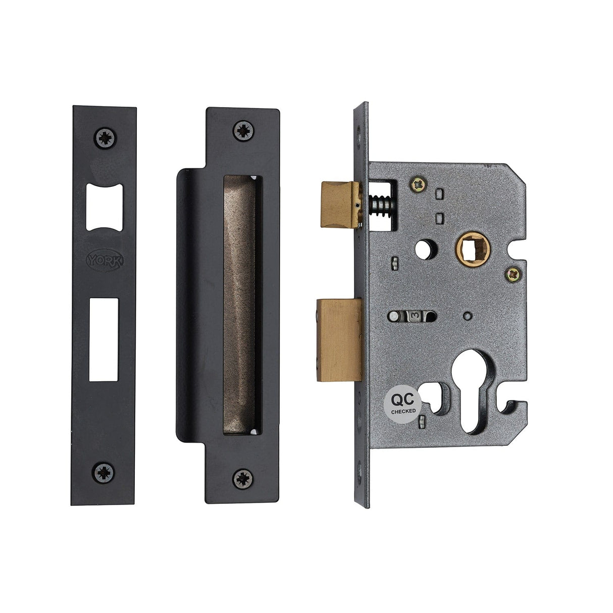York Security Locks & Latches Matt Black / Euro Profile Sashlock / 2.5" / 65mm York Security - Euro Profile Sashlock 2 1/2" - Matt Black
