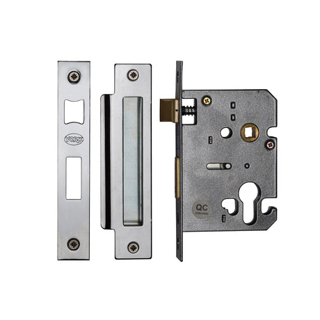 York Security Locks & Latches Polished Chrome / Polished Nickel / Euro Profile Sashlock / 3" / 76mm York Security - Euro Profile Sashlock 3" - Polished Chrome / Polished Nickel
