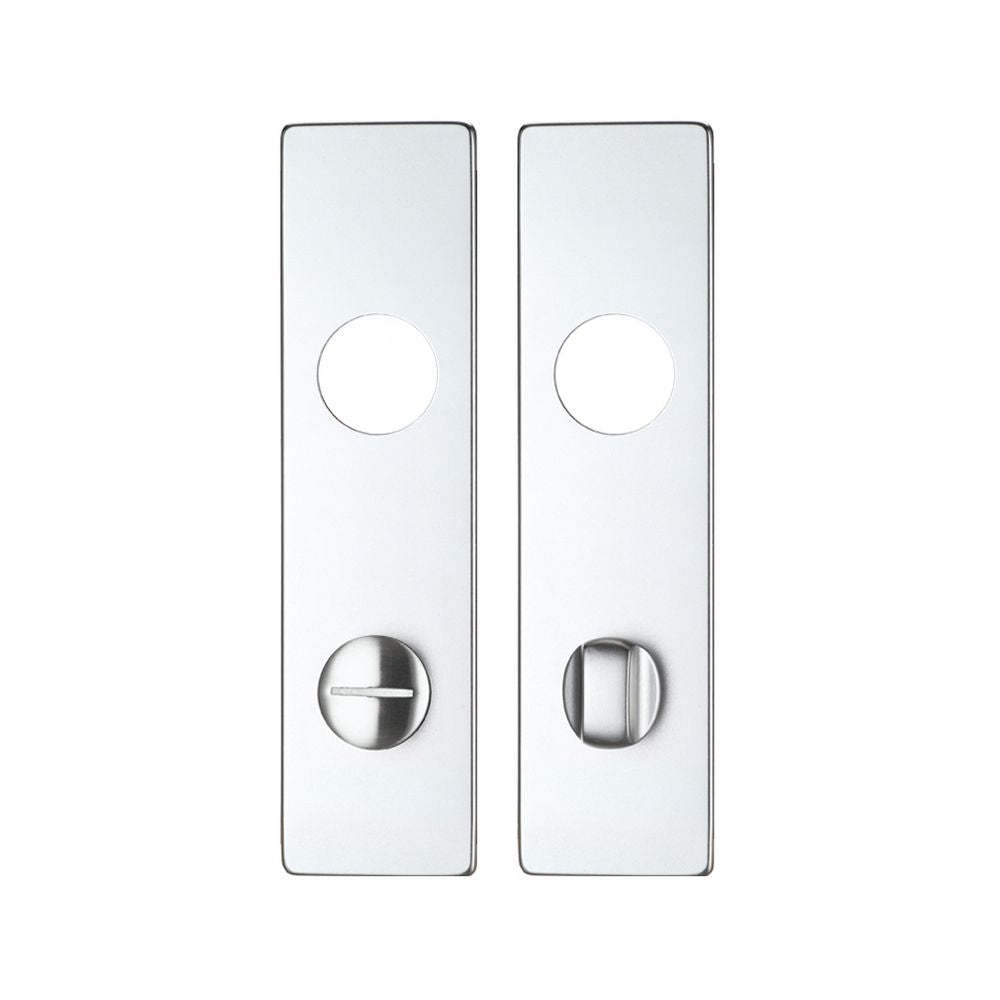 High quality image of the Zoo Hardware - Spare Push on Bathroom Backplate for Aluminium including the Turn and release - 78mm Centres | Sku. zaa3sa78 | available to order from Trade Door Handles.