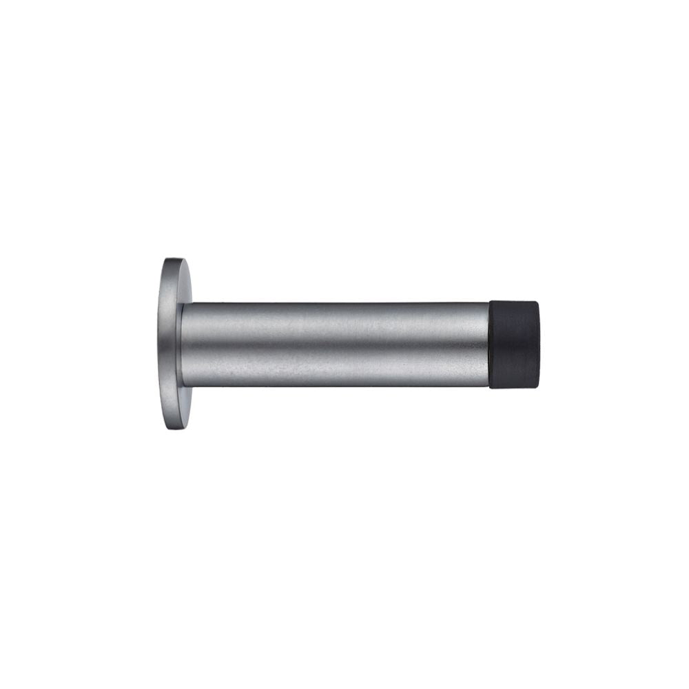 High quality image of the Zoo Hardware - Door Stop - Cylinder c/w Rose 70mm - Satin Chrome | Sku. zab07sc | available to order from Trade Door Handles.
