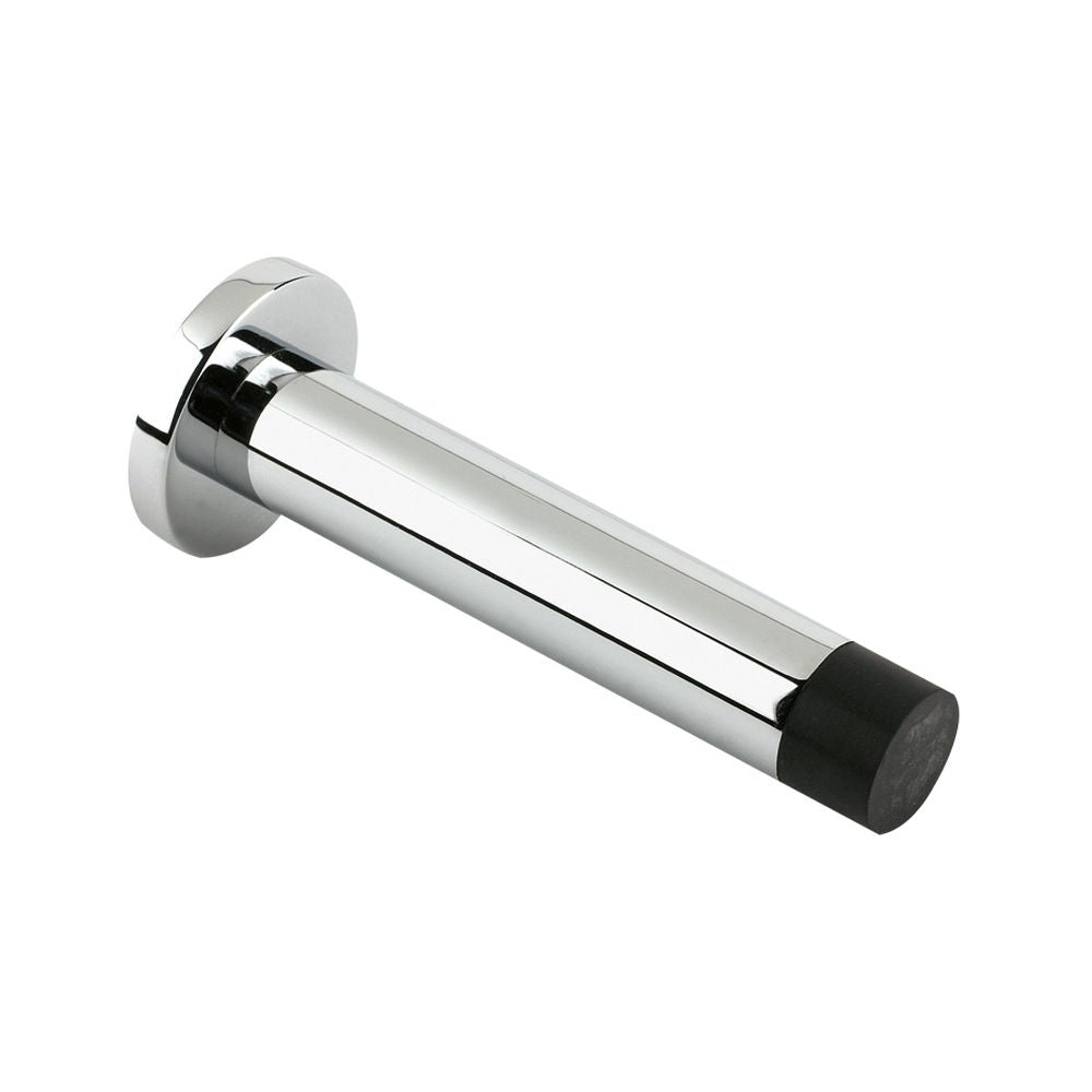 High quality image of the Zoo Hardware - Door Stop - Cylinder c/w Rose 80mm - Polished Chrome | Sku. zab09cp | available to order from Trade Door Handles.