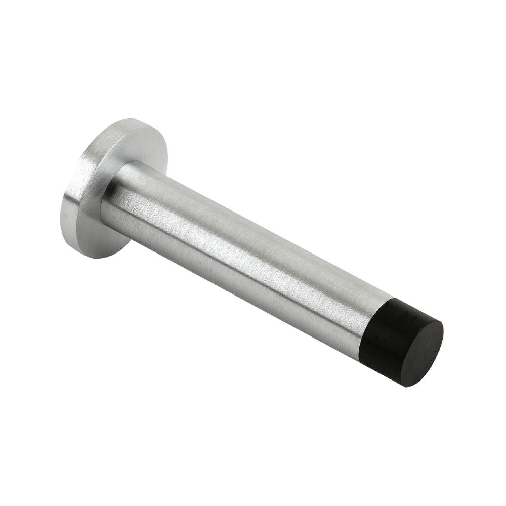 High quality image of the Zoo Hardware - Door Stop - Cylinder c/w Rose 80mm - Satin Chrome | Sku. zab09sc | available to order from Trade Door Handles.
