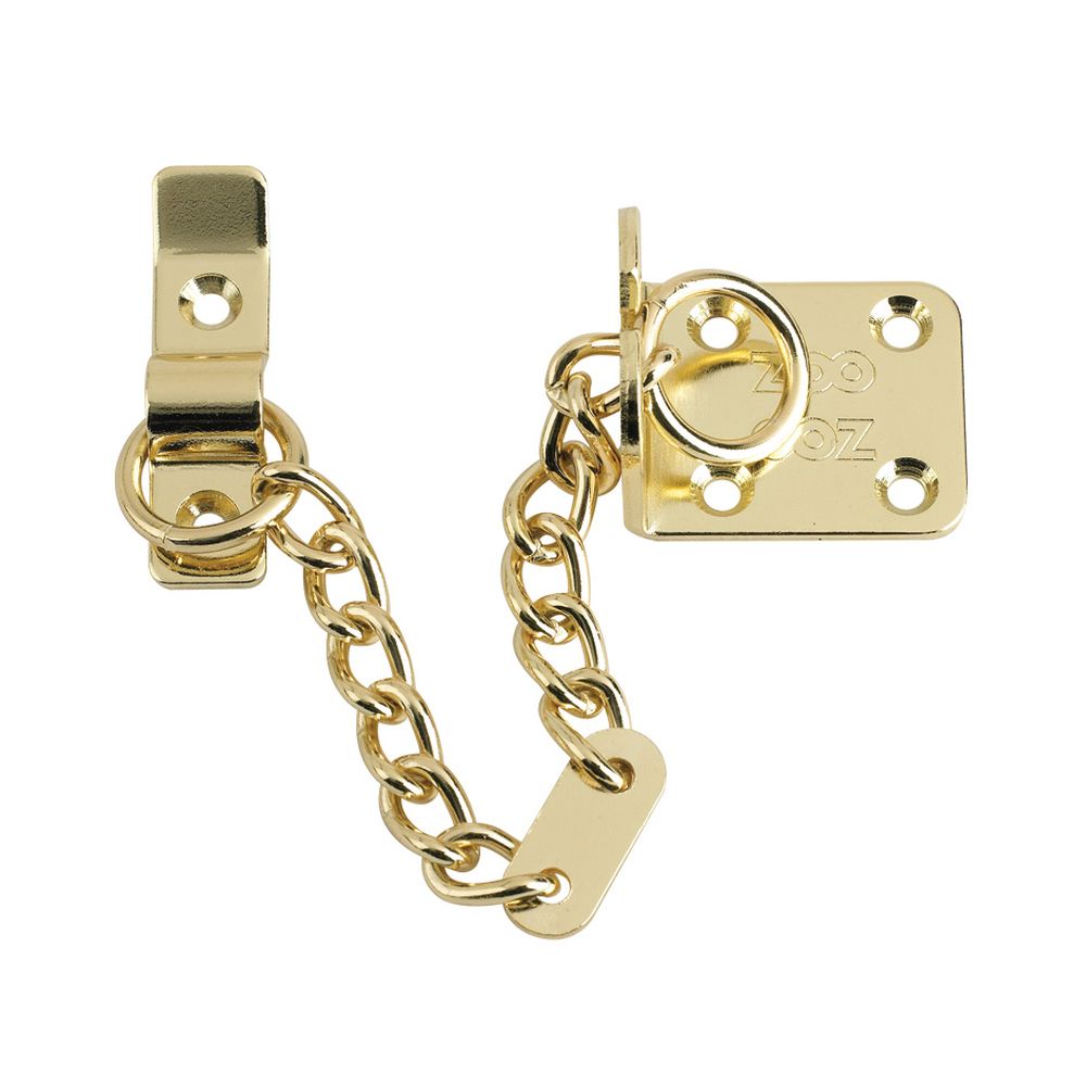 High quality image of the Zoo Hardware - Heavy Duty Door Chain - 200mm Chain Length - Polished Brass | Sku. zab15 | available to order from Trade Door Handles.