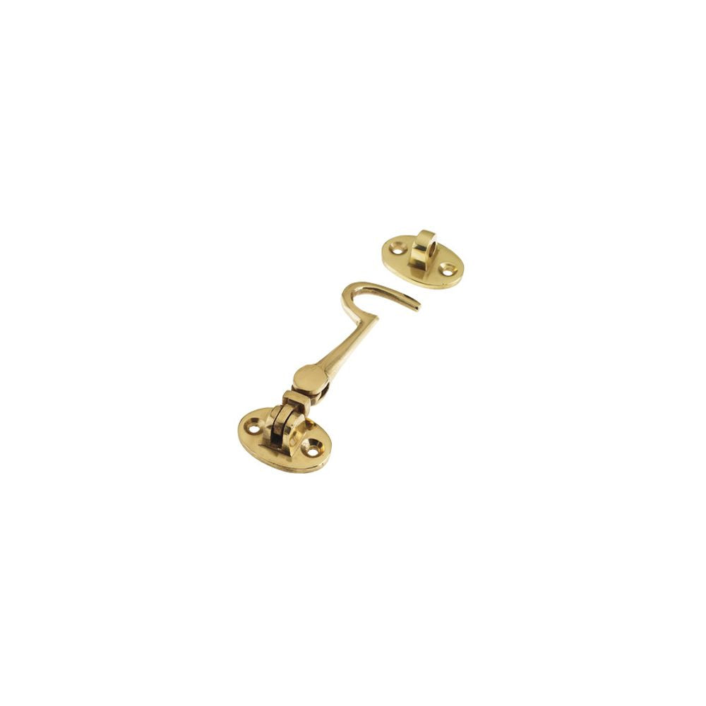 High quality image of the Zoo Hardware - Cabin Hook (Lightweight) 3" - Polished Brass | Sku. zab60 | available to order from Trade Door Handles.