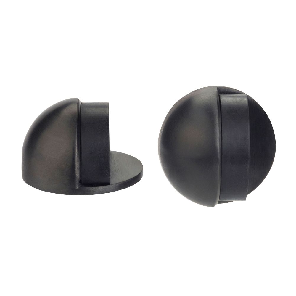 High quality image of the Zoo Hardware - Door Stop - Floor Mounted Oval - 45mm dia PVD Graphite Finish - Black | Sku. zas06-pvdgh | available to order from Trade Door Handles.