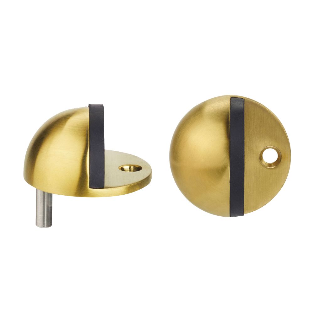 High quality image of the Zoo Hardware - Door Stop Floor Mounted - Oval - Favo Satin Brass | Sku. zas06b-fsb | available to order from Trade Door Handles.