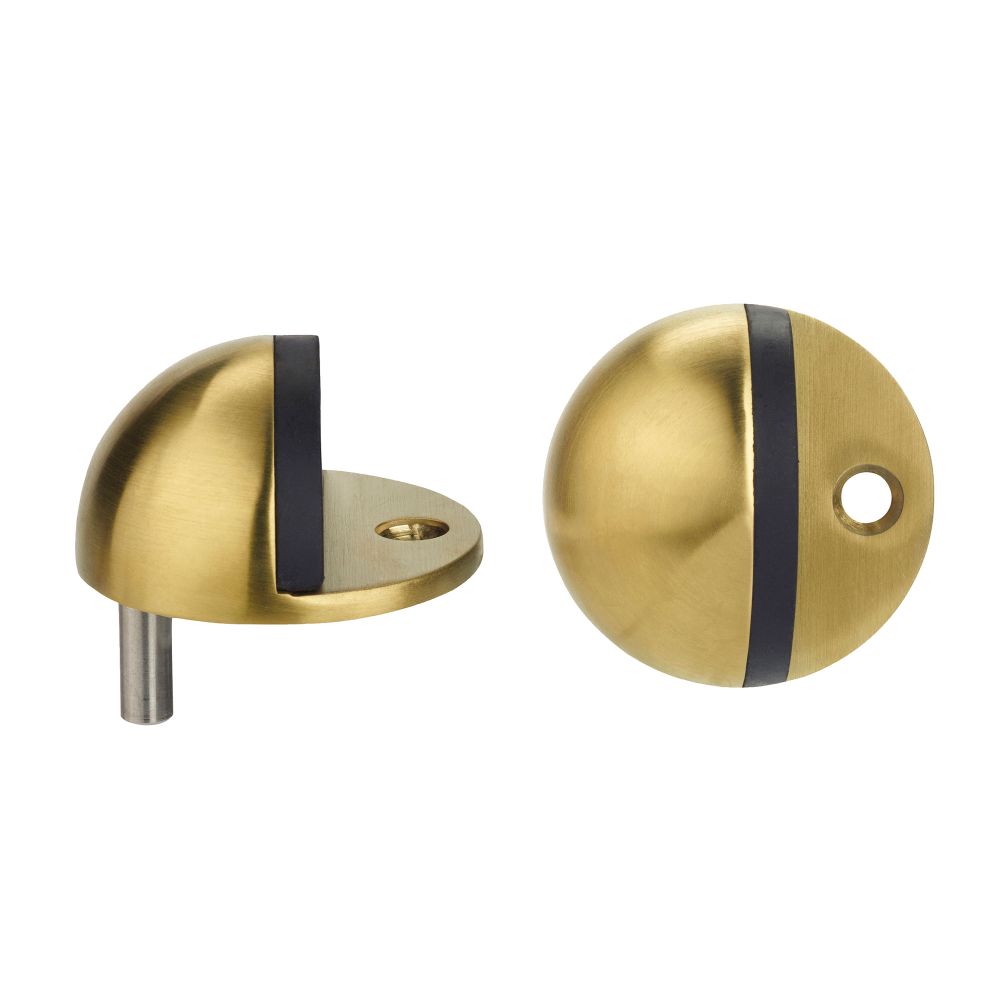 High quality image of the Zoo Hardware - Door Stop Floor Mounted - Oval - PVD Satin Brass | Sku. zas06b-pvdsb | available to order from Trade Door Handles.