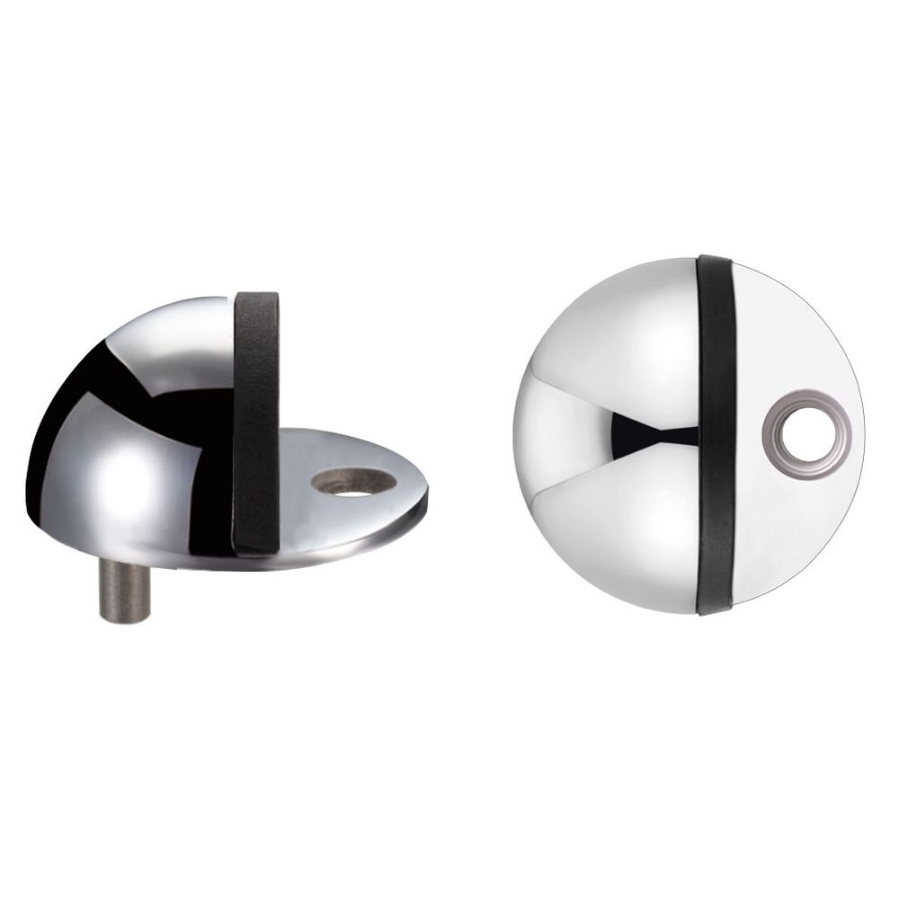 High quality image of the Zoo Hardware - Door Stop - Floor Mounted Oval - 40mm - Polished Stainless Steel | Sku. zas06cps | available to order from Trade Door Handles.