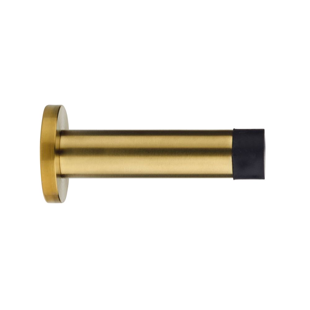 High quality image of the Zoo Hardware - Door Stop - Cylinder - 70mm Projection With Rose - Favo Satin Brass | Sku. zas07-fsb | available to order from Trade Door Handles.