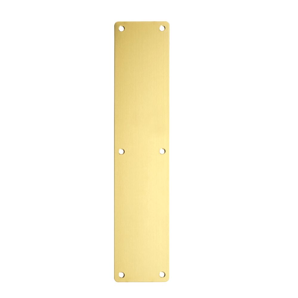 High quality image of the Zoo Hardware - Finger Plate - Blank (Rounded Corner) 75mm x 350mm - Rosso - Satin Brass | Sku. zas32rb-pvdsb | available to order from Trade Door Handles.