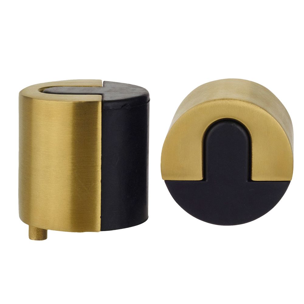 High quality image of the Zoo Hardware - Door Stop Floor Mounted - Round - Favo Satin Brass | Sku. zas86-fsb | available to order from Trade Door Handles.