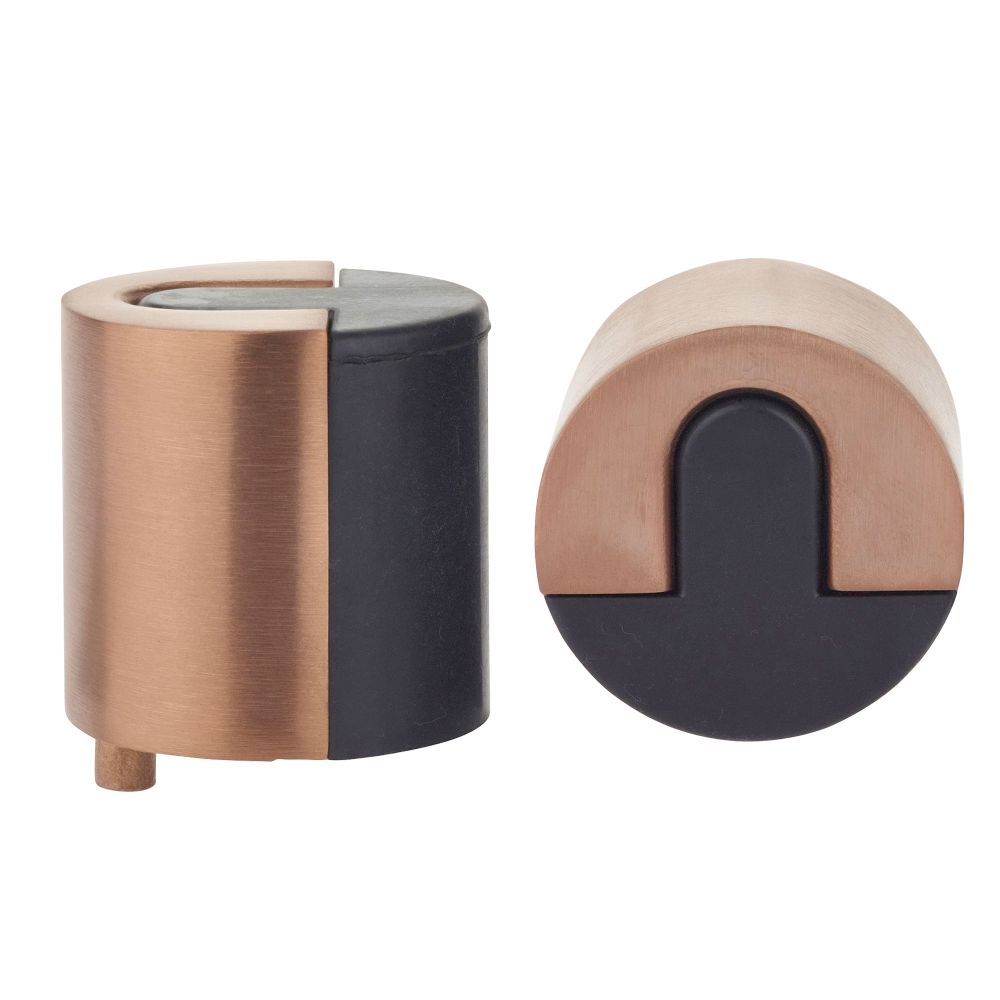 High quality image of the Zoo Hardware - Door Stop Floor Mounted - Round - Tuscan Rose Gold | Sku. zas86-trg | available to order from Trade Door Handles.