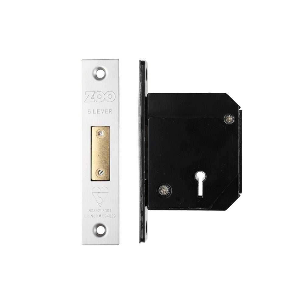 High quality image of the Zoo Hardware - British Standard 5 Lever Deadlock - 67mm c/w Esc - Chubb Retro Fit 3G114 - Stain Stainless Steel | Sku. zbscd67ss | available to order from Trade Door Handles.
