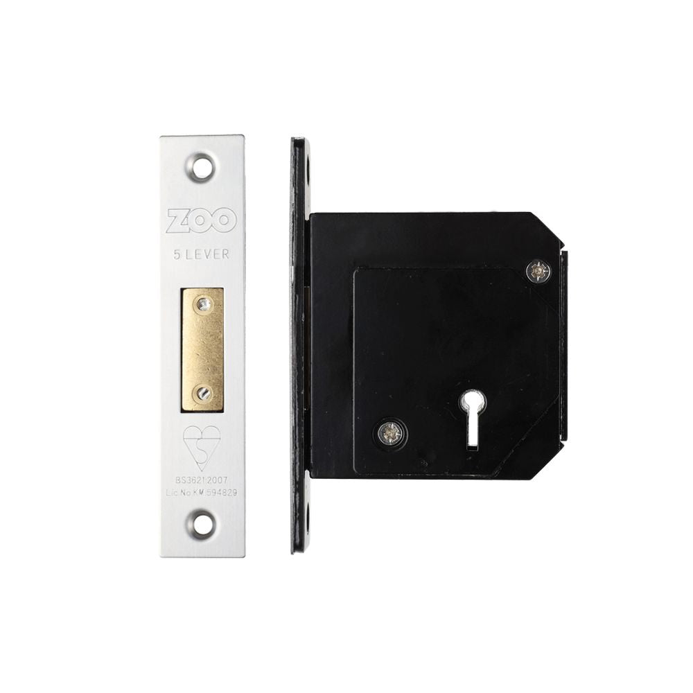 High quality image of the Zoo Hardware - British Standard 5 Lever Deadlock - 80mm c/w Esc - Chubb Retro Fit 3G114 - Stain Stainless Steel | Sku. zbscd80ss | available to order from Trade Door Handles.