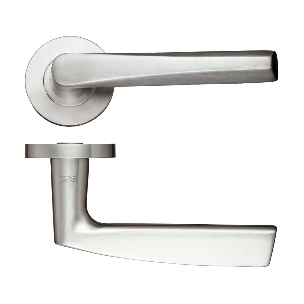 High quality image of the Zoo Hardware - Lever - Push on Rose - Grade 304 - Stain Stainless Steel | Sku. zcs170ss | available to order from Trade Door Handles.