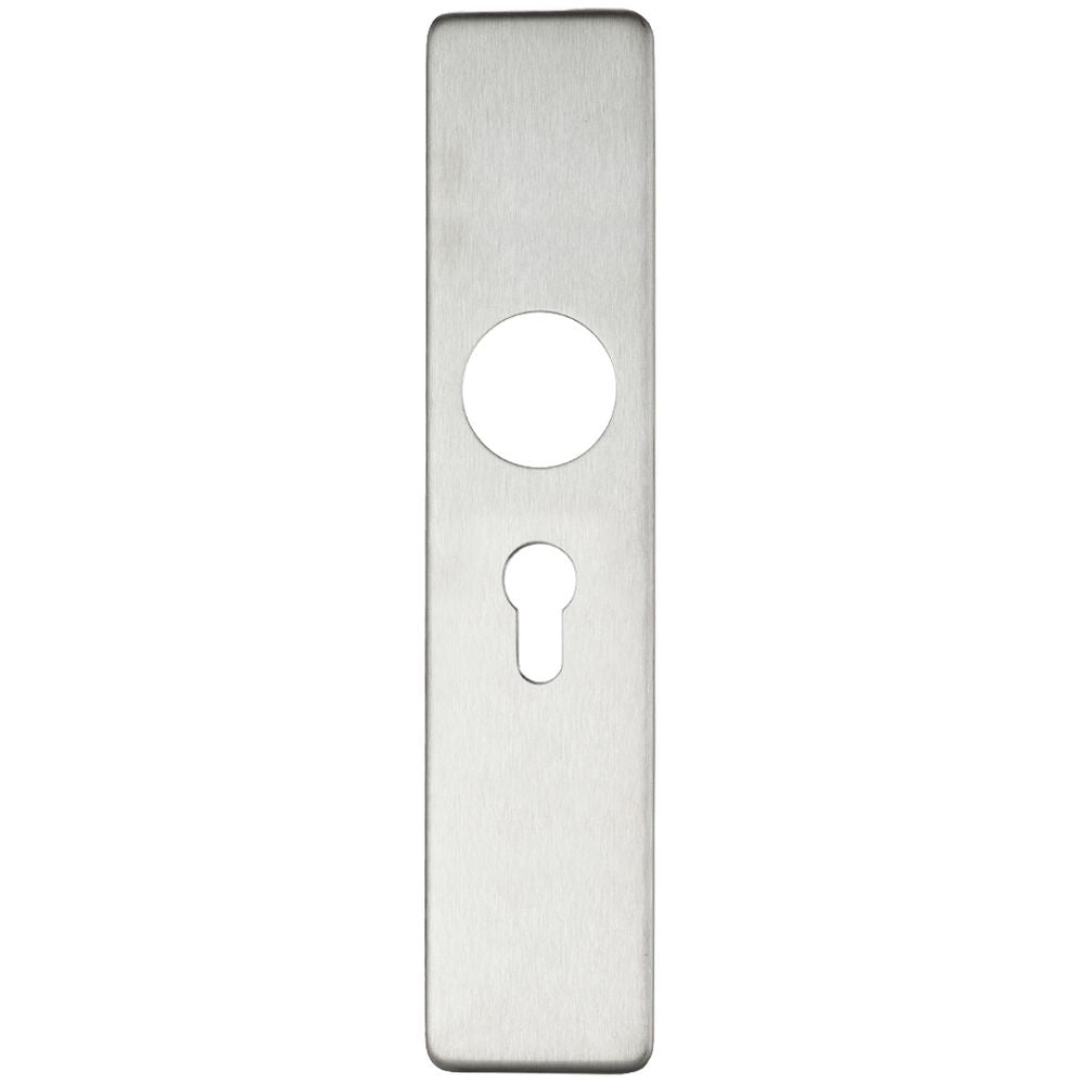 High quality image of the Zoo Hardware - Cover plate for 19 mm and 22mm RTD Lever on Backplate - Euro Profile 47.5mm - Polished Stainless Steel | Sku. zcs31epss | available to order from Trade Door Handles.