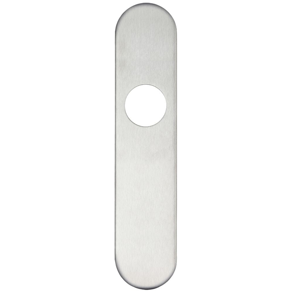 High quality image of the Zoo Hardware - Radius Cover plate for 19 mm and 22mm RTD Lever on Backplate - Latch - Stain Stainless Steel | Sku. zcs32rss | available to order from Trade Door Handles.