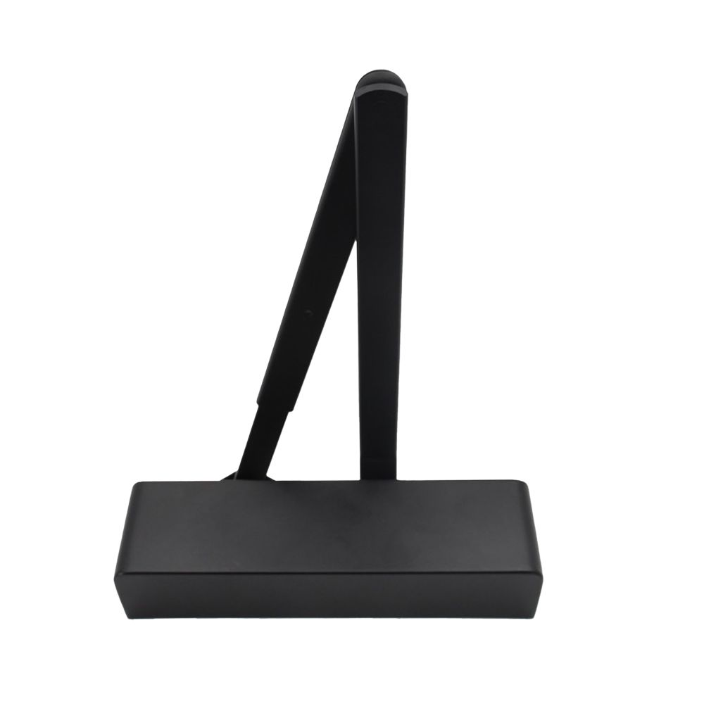 High quality image of the Zoo Hardware - Overhead Door Closer, Power Adjustable Size 2-4 + Matching Finish Armset/Fig 6 Bracket and Semi Radius Cover, Black Finish | Sku. zdc0024a-blk | available to order from Trade Door Handles.