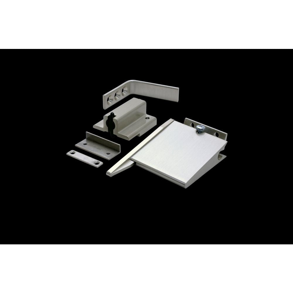 High quality image of the Zoo Hardware - Size 3-6 Double Rebated Door Selector - Complete With 102mm Arm, Standard Rebate Catch - Satin Nickel | Sku. zds0036-sn | available to order from Trade Door Handles.