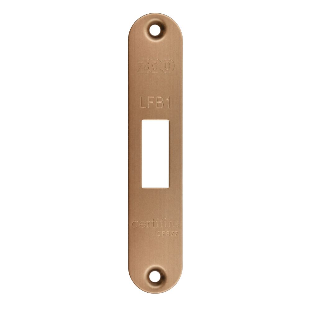 High quality image of the Zoo Hardware - Radius Forend, Strike and Escutcheon Pack t/s ZFB01 Fire Brigade Lock, Bronze Finish | Sku. zfbap01-r-bz | available to order from Trade Door Handles.