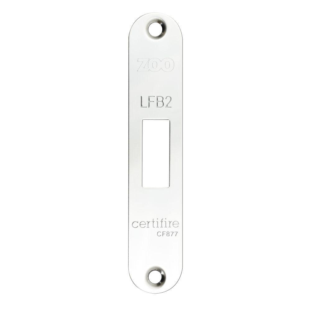 High quality image of the Zoo Hardware - Square Forend, Strike and Escutcheon Pack t/s ZFB02 Fire Brigade Lock, Radius, - Polished Stainless Steel | Sku. zfbap02-r-pss | available to order from Trade Door Handles.