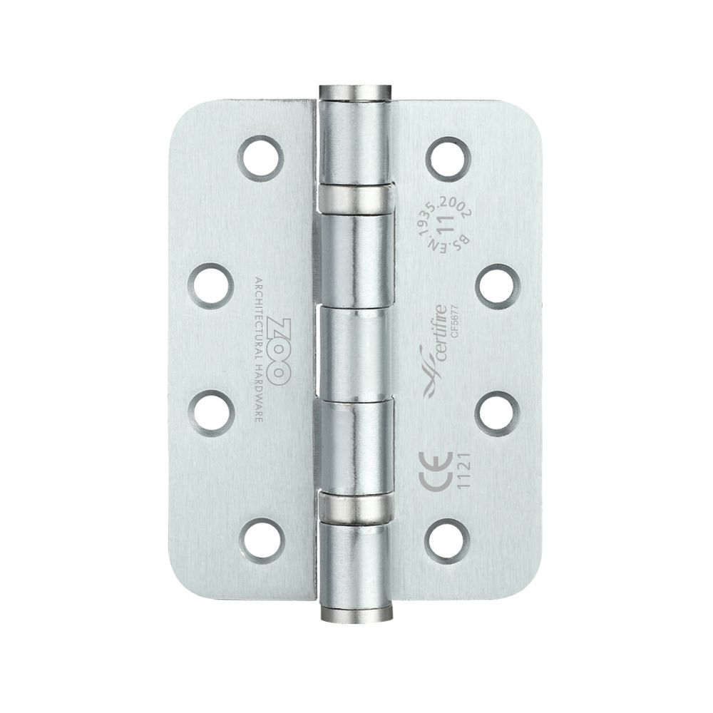 High quality image of the Zoo Hardware - Ball Bearing Hinge - Steel 102 x 76 x 3mm - Radius - Satin Chrome | Sku. zhs43rsc | available to order from Trade Door Handles.
