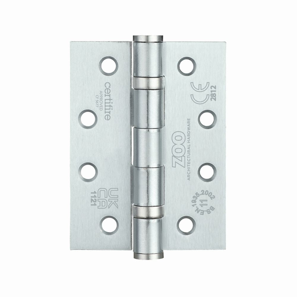 High quality image of the Zoo Hardware - Ball Bearing Hinge - Steel 102 x 76 x 3mm - Satin Chrome | Sku. zhs43sc | available to order from Trade Door Handles.
