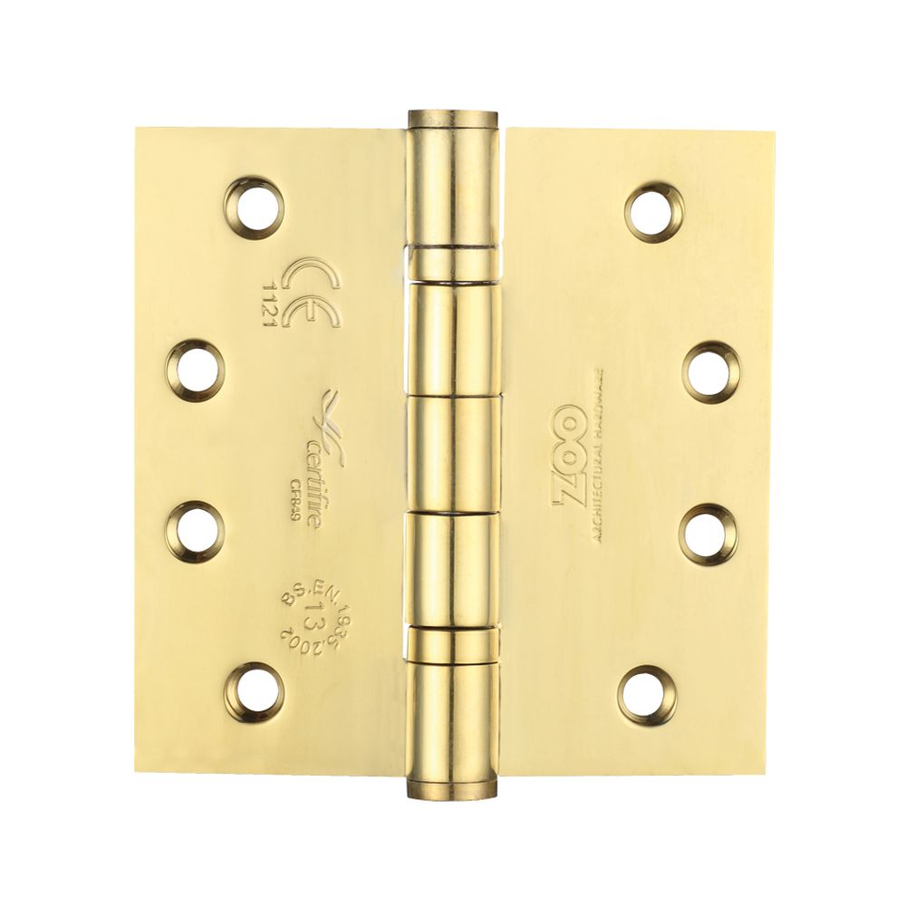 High quality image of the Zoo Hardware - Grade 13 Ball Bearing Hinge Stainless Steel - Grade 201 - 100 x 100 x 3mm - PVD Brass | Sku. zhss244pvd | available to order from Trade Door Handles.