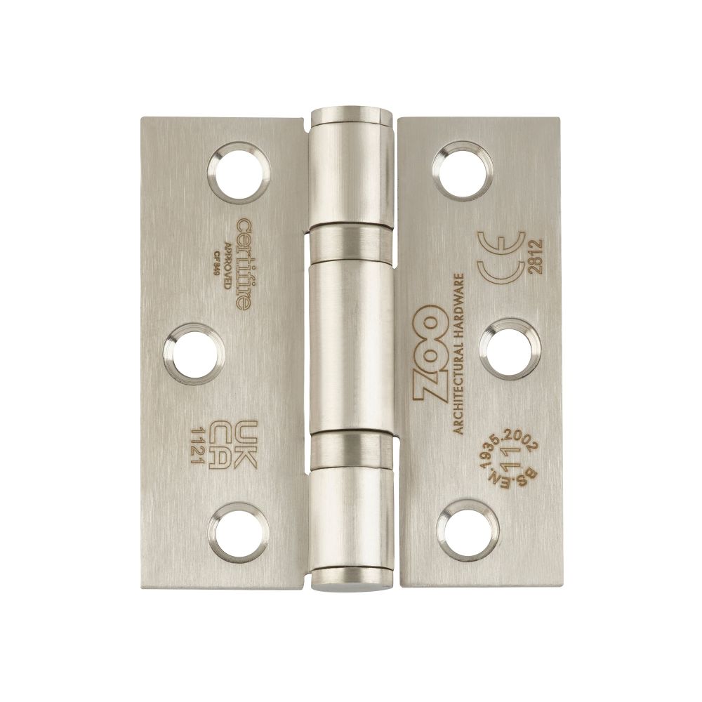 High quality image of the Zoo Hardware - Grade 11 Hinges - Ball Bearing 76mm x 67mm x 2.5mm Square Corner - - Stain Stainless Steel | Sku. zhss7667s-sss | available to order from Trade Door Handles.