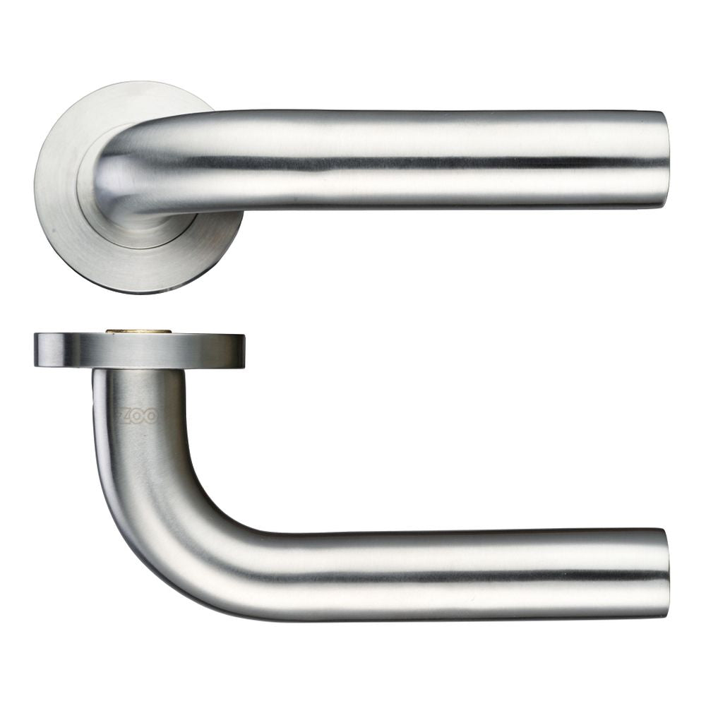High quality image of the Zoo Hardware - 22mm Radius Lever - Screw On Rose - Stain Stainless Steel | Sku. zps070ss | available to order from Trade Door Handles.