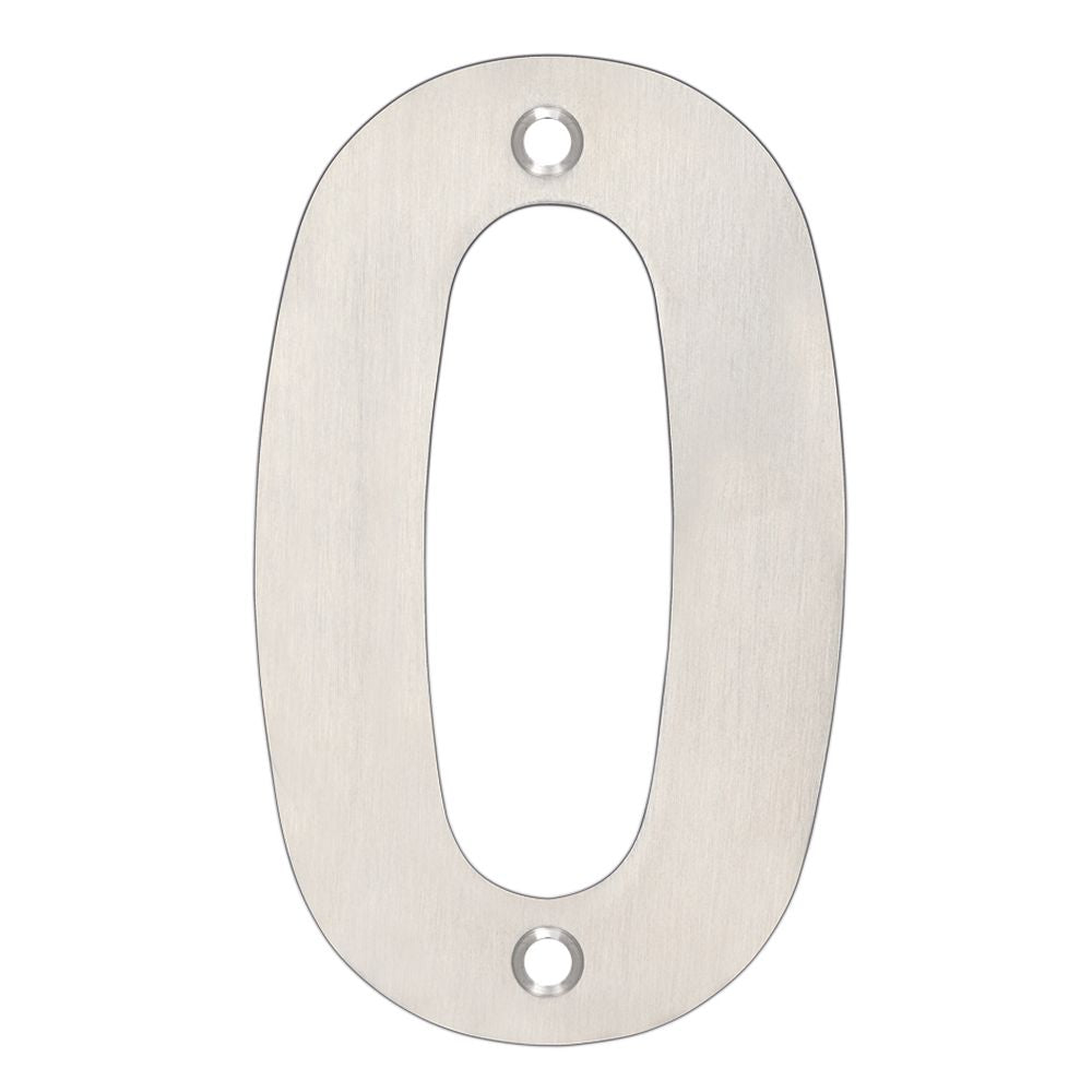 High quality image of the Zoo Hardware - Numerals - No 0 - 102mm - Stain Stainless Steel | Sku. zsn00bss | available to order from Trade Door Handles.