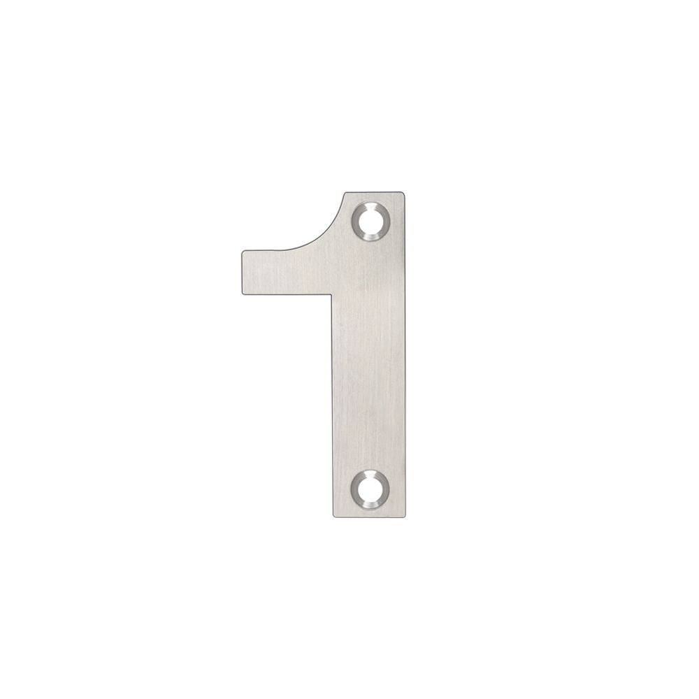 High quality image of the Zoo Hardware - Numerals - No 1 - 50mm - Stain Stainless Steel | Sku. zsn01ss | available to order from Trade Door Handles.
